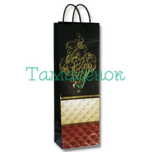 4, Пакет бумажный ламинированый B (12,3х7,8х36,2) "Лоза" ТИСН, 4070330, 25 руб., 4070330, EXTRA, Подарочная упаковка